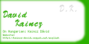 david kaincz business card